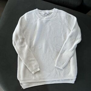 525 America 100% Cotton Ribbed Knit Sweater - Classic White - Size Small